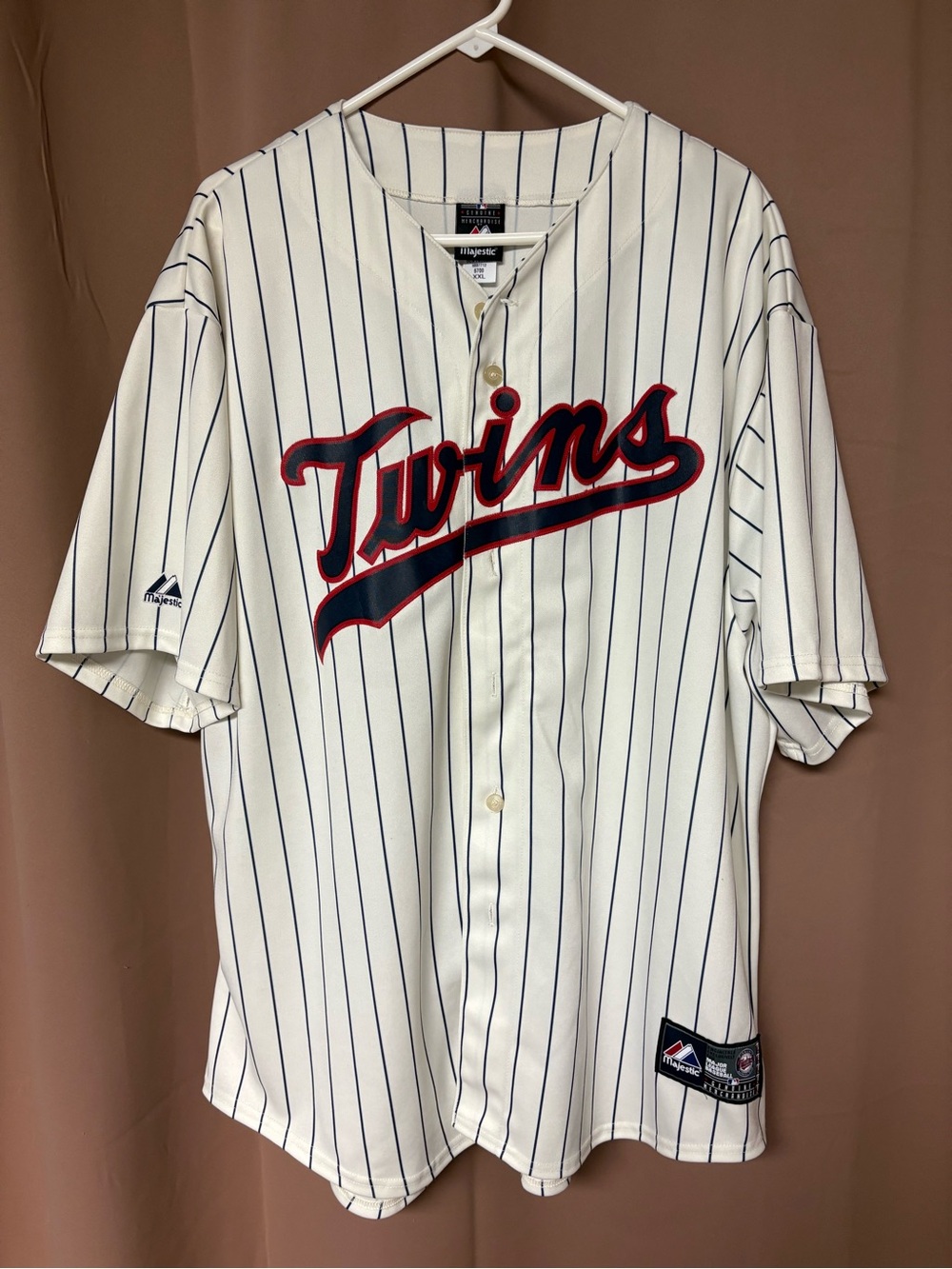 Majestic Mens White Blue Minnesota Twins Baseball MLB Jersey Size 2XL Home